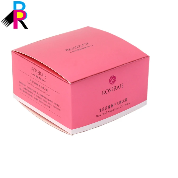 small cosmetic packaging paper box pink color printing rose