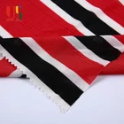 Red white black stripe 4% spandex 96% polyester baby rib cheap single jersey fabric