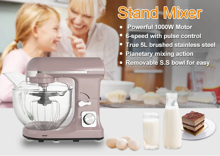 5 liter electric cake food mixer kitchen machine with powerful 1000W motor food mixer
