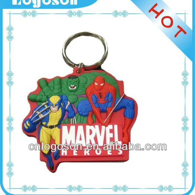 2016 hot sale marvelhereo tourist souvenir gifts soft pvc key