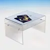 Clear Acrylic Coffee Table TV Stand Holder Lucite End Table with Shelf