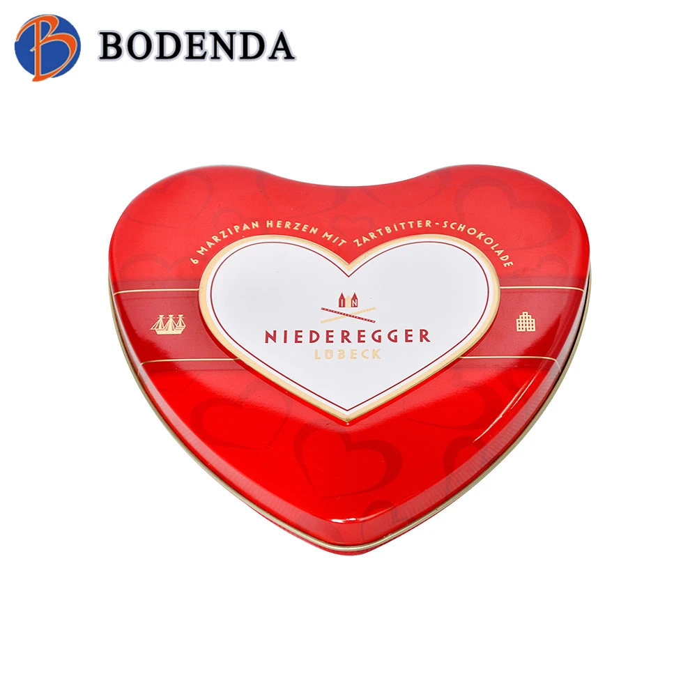 good quality heart shape chocolate metal tins