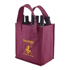 custom heavy duty non-woven wine carrier tote picnic bag