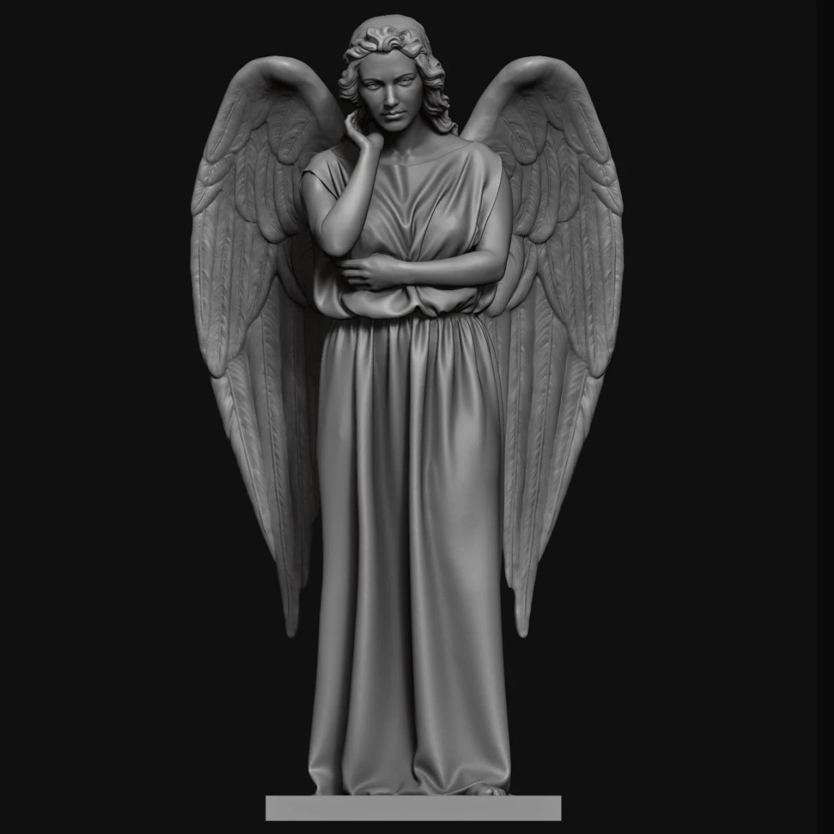 СТЛ модель статуя ангела