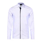 fashion new button dress shirt regular fit business white striped shirt