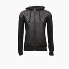 thick black hoodie classical zip hoodie black cotton polyester hoodie