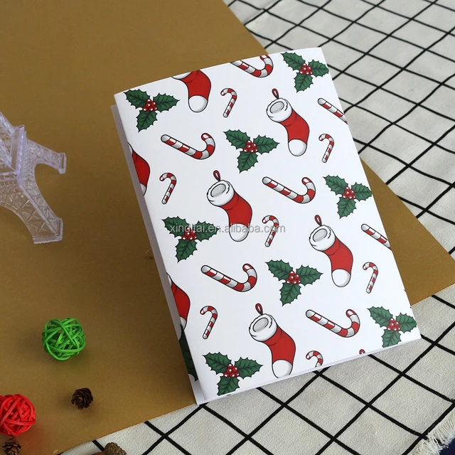 wholesale christmas sock greeting cards/white christmas music