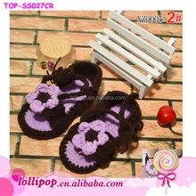 Latest Shoes Design For New born Fancy Baby Girls Adorable First Walkers Soft Sole Crochet Knit Socks Sandals Made In China