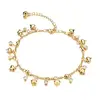 316L latest style stainless steel love&crystal gold anklet designs