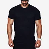 Wholesale custom printing cotton running t shirt mens bodybuilding gym sportswear athletic plain black running t shirt