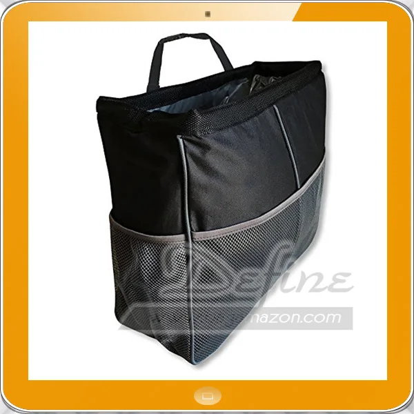 car trash bag large capacity waterproof with outer mesh pockets