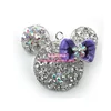 Clear Crystal and AB Minnie mouse head rhinestone pendant for Chunky necklace