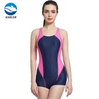 Custom women short one piece swimsuit girls swimwear kneeskin for competition