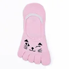Cute Cat Anti-slip Socks Five Finger Women Invisible Five Toe Socks