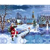 Christmas LED Light up Canvas Pictures Santa Clause Festive Snow Scene Wall Art