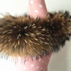 Real natural fur made custom size raccoon fur trim for hood