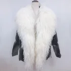 Korean Style Women Winter Latest High Quality Real Mongolian Fur Collar Fur Down Coat