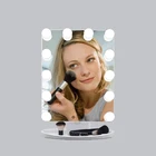 Revolving Lampstand Vanity Touch Screen Hollywood Table Base Led Makeup Mirror With Lights