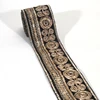Wholesale Craft Black Floral Pattern Ethnic Sequin Bullion Embroidery Lace Trim for Dresses