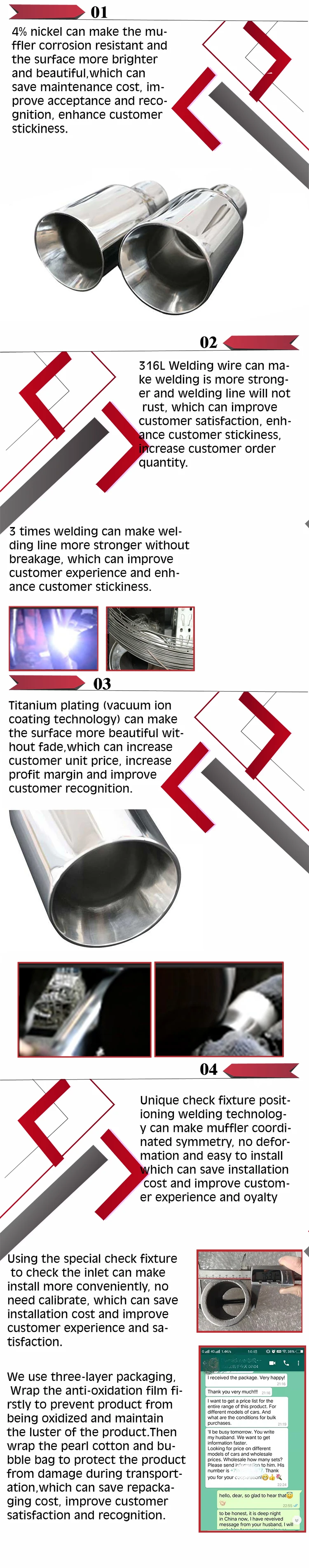 Hot Sale High Quality black brushed exhaust muffler tips