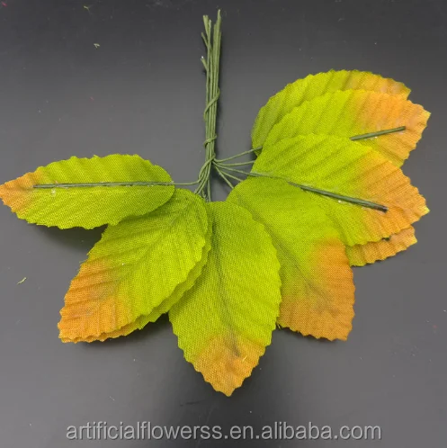 wedding floral glitter fabric corsage leaves artificial leaves