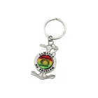 Country Souvenirs Anchor Customized Key Chains Jamaica No Problem Anchor Shape Round Spinner Jamaica Keychain
