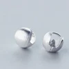 Korea New Design 925 Sterling Silver Simple Fashion Smooth Ball Earring Clip Jewelry for Women