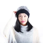 High Quality Custom Logo Wholesale Knit Hat Set With Button