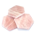 Hexagon Cup Used Colorful Agate Slice Coaster, Rose Quartz Stone Coaster for House Decoration