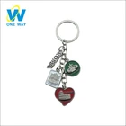 Factory price Italian country souvenir chain keychain, keychain metal custom