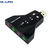 Virtual 7.1 Channel Double USB sound card for windows xp / 7 / 10