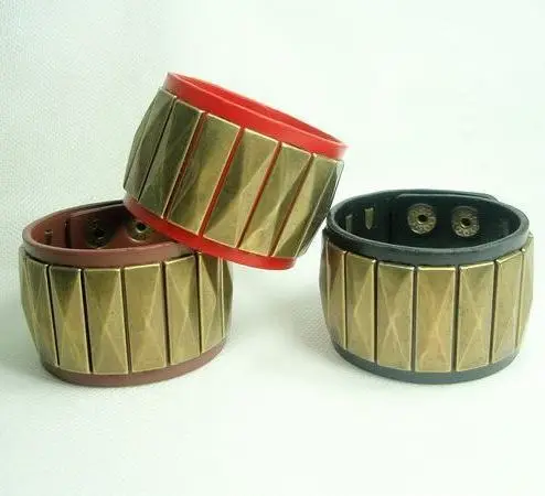 Top quality,2013 new punk retro rivet women PU leather bracelets,cool men's bangles,fashion jewelry,24-14 Free shipping