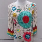 2019 fashion cotton handmade crochet lace blouse for women,new fashion ladies lace blouse designs