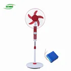 hot chinese solar ac dc rechargeable battery operated fan with light 16inch 18inch