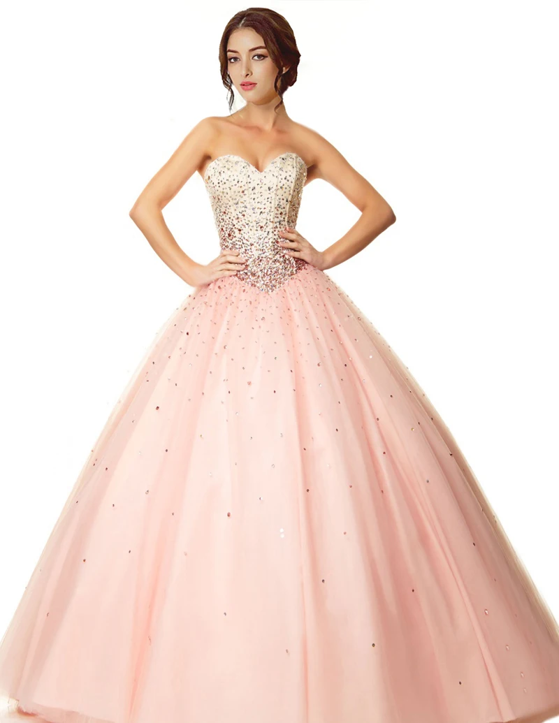 quinceanera dresses light pink and gold