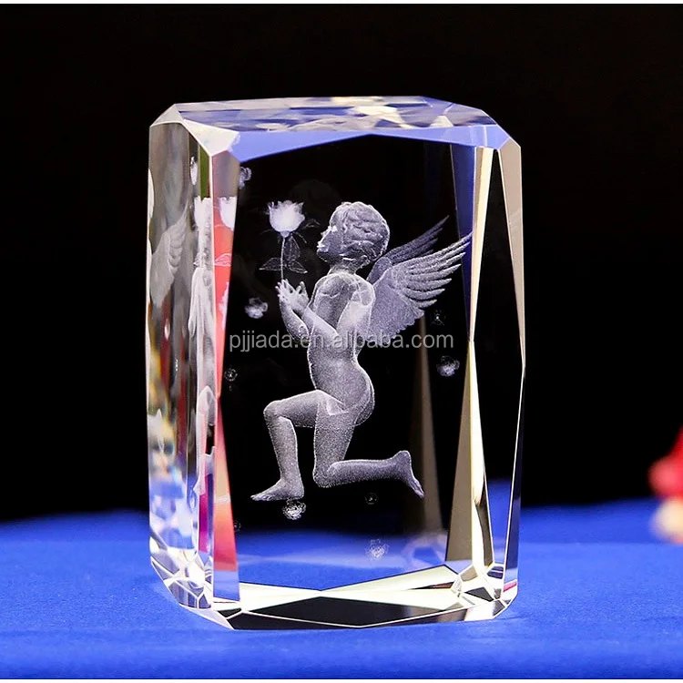 cubes etched cross jesus image christ crystal cube religious