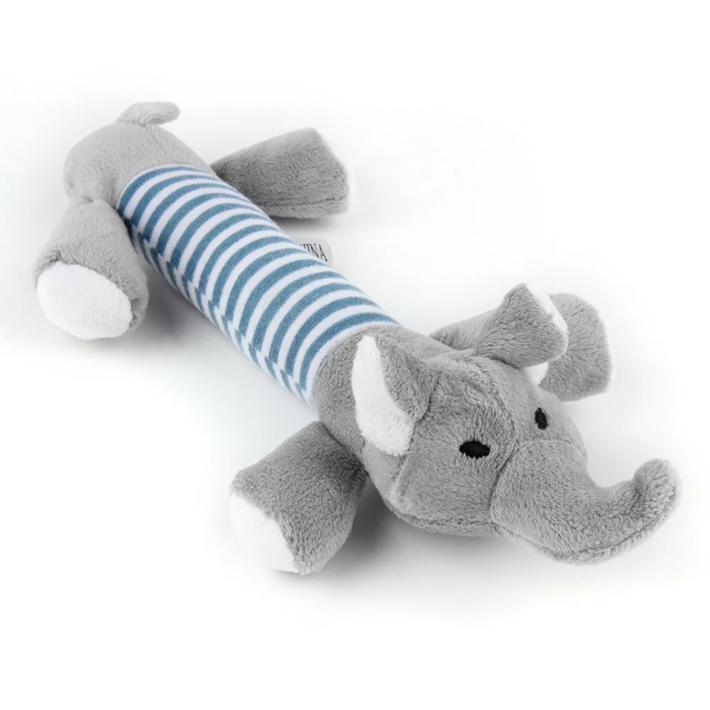 New Dog Toys Pet Puppy Chew Squeaker Squeaky Plush Sound Duck Pig & Elephant Toys 3 Designs free shipping