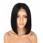 brazilian micro braiding synthetic short bob virgin human hair lace front wigs for black women