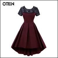 IHOT-Plus-Size-3XL-4XL-Women-Summer-Lace-Patchwork-Irregular-Hem-Back-Deep-V-Elegant-Evening
