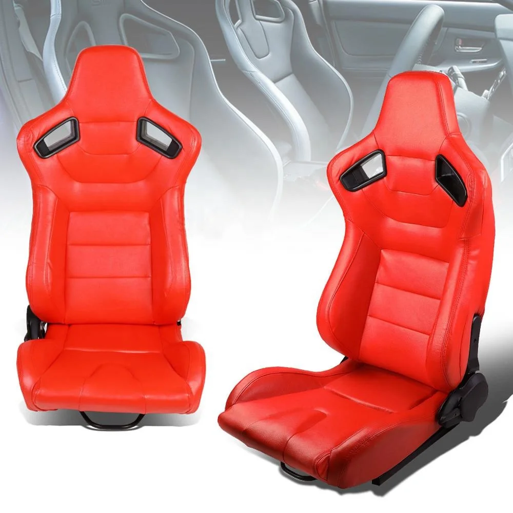 Красный корпус стежка полностью Reclinable ПВХ Кожа гоночный автомобиль стульчики детские с Двойной Ползунки JBR1053