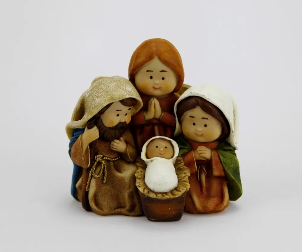 Christian regalos de dibujos animados de la Natividad escena nacimiento de Jesús, la fe cristiana Biblia de dibujos animados Santa figuras Sagrada Familia de Navidad