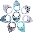 Free sample 8 packs unisex super absorbent organic cotton sleeved baby bandana drool bibs