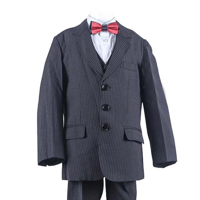 Japanest制服ブレザー新しい3ピース男の子トラックスーツコートベストパンツ縞模様黒学校制服ブレザー