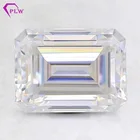 8x10mm 3.5 carat off white emerald cut loose moissanite for moissanite jewelry making