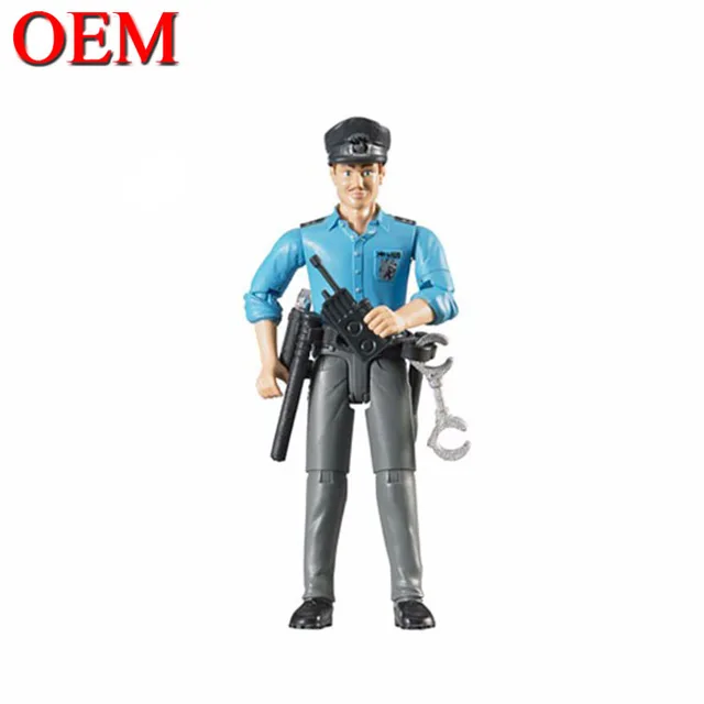 bespoke plastic miniature action figure police man figure toy