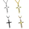 Marlary Unisex'S Gift Gold/Silver Mens Trendy Stainless Steel Wire Cross Pendant
