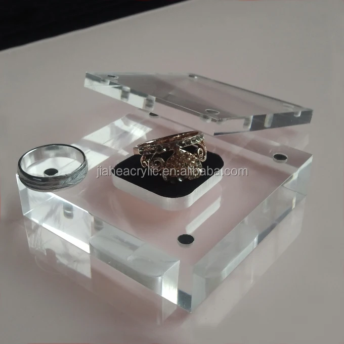 square clear acrylic jewelry box perspex ring display box