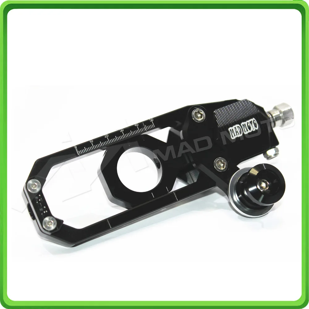 Motorcycle Chain Tensioner Adjuster with paddock bobbins kit for Yamaha YZF-R1 R1M R1S 2015 2016 2017 15 16 17 Black (7)