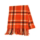 BLUE PHOENIX pure wool tartan plaid custom fringe woven baby scarf winter