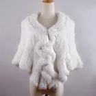 Factory Direct Sale 2017 Hot Sale Knitted Fur Shawl rabbit Fur Poncho various Colors